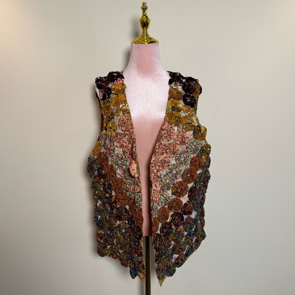 One of a Kind Multicolor Patchwork Reversible Vest